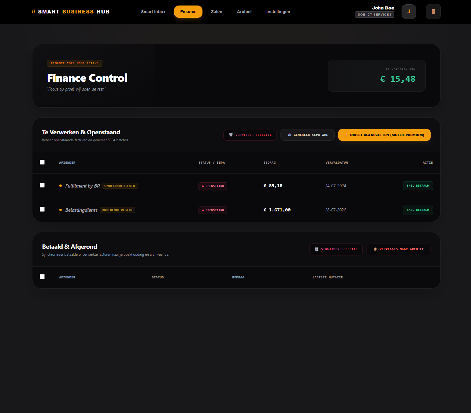 Finance Control Overview